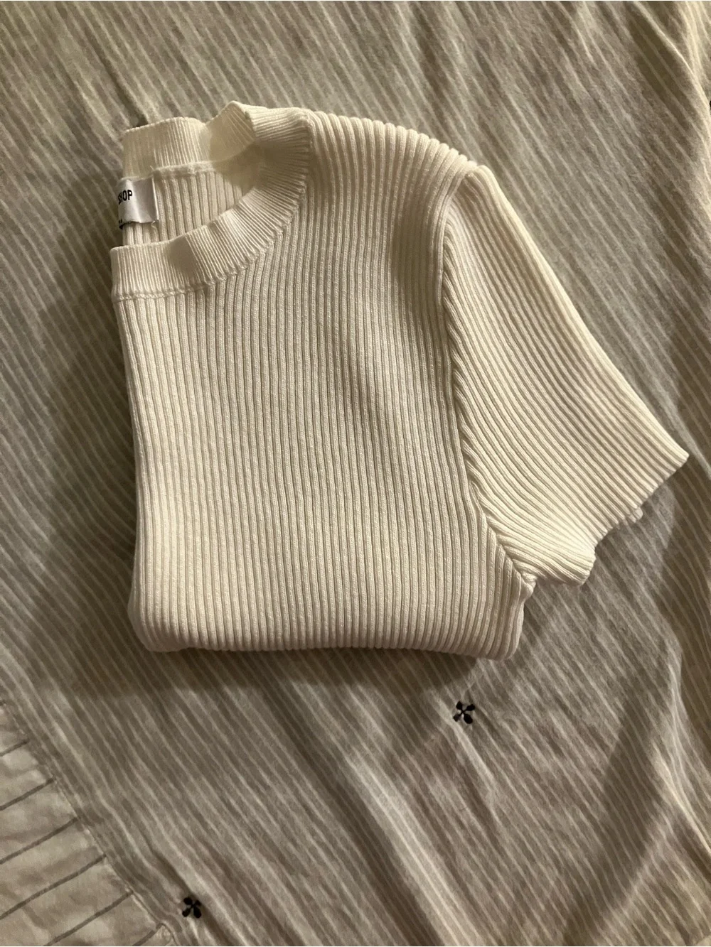 White Ribbed Tee - Picture 7 of 7